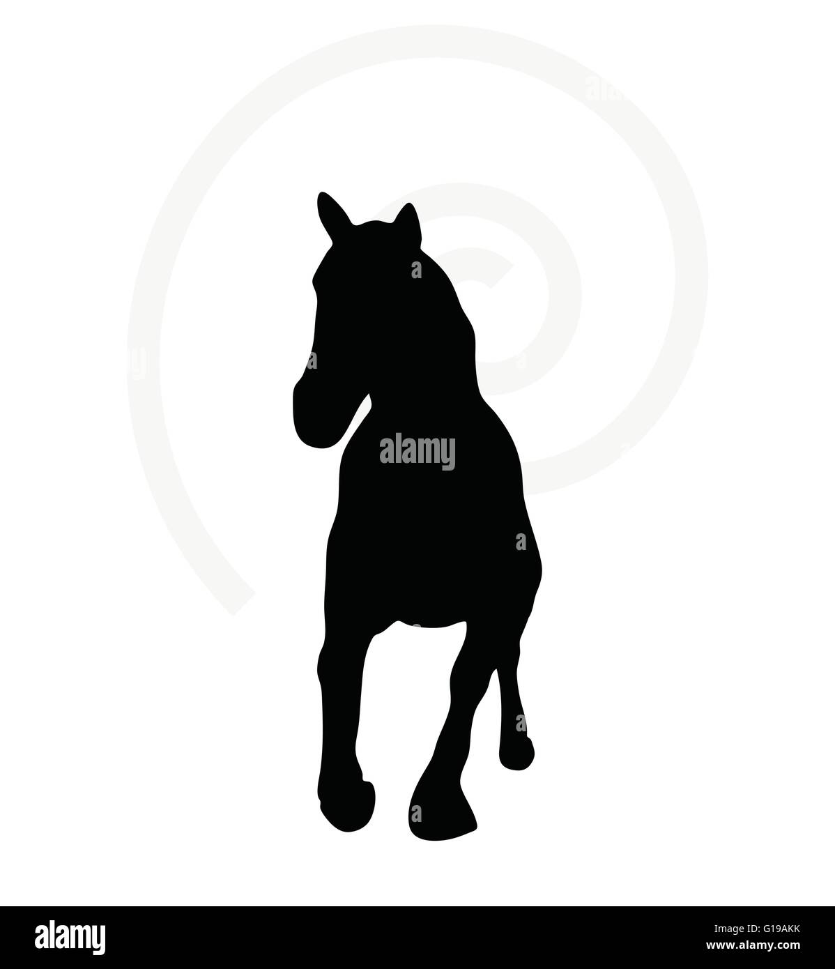 Vector Image horse silhouette in fast trot pose isolated on white