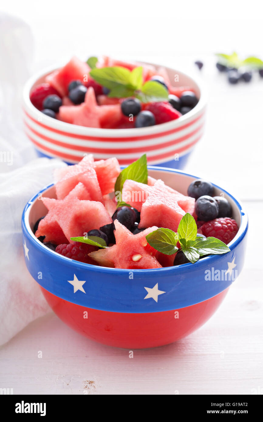 Fruit salad with watermelon and blueberries Stock Photo - Alamy
