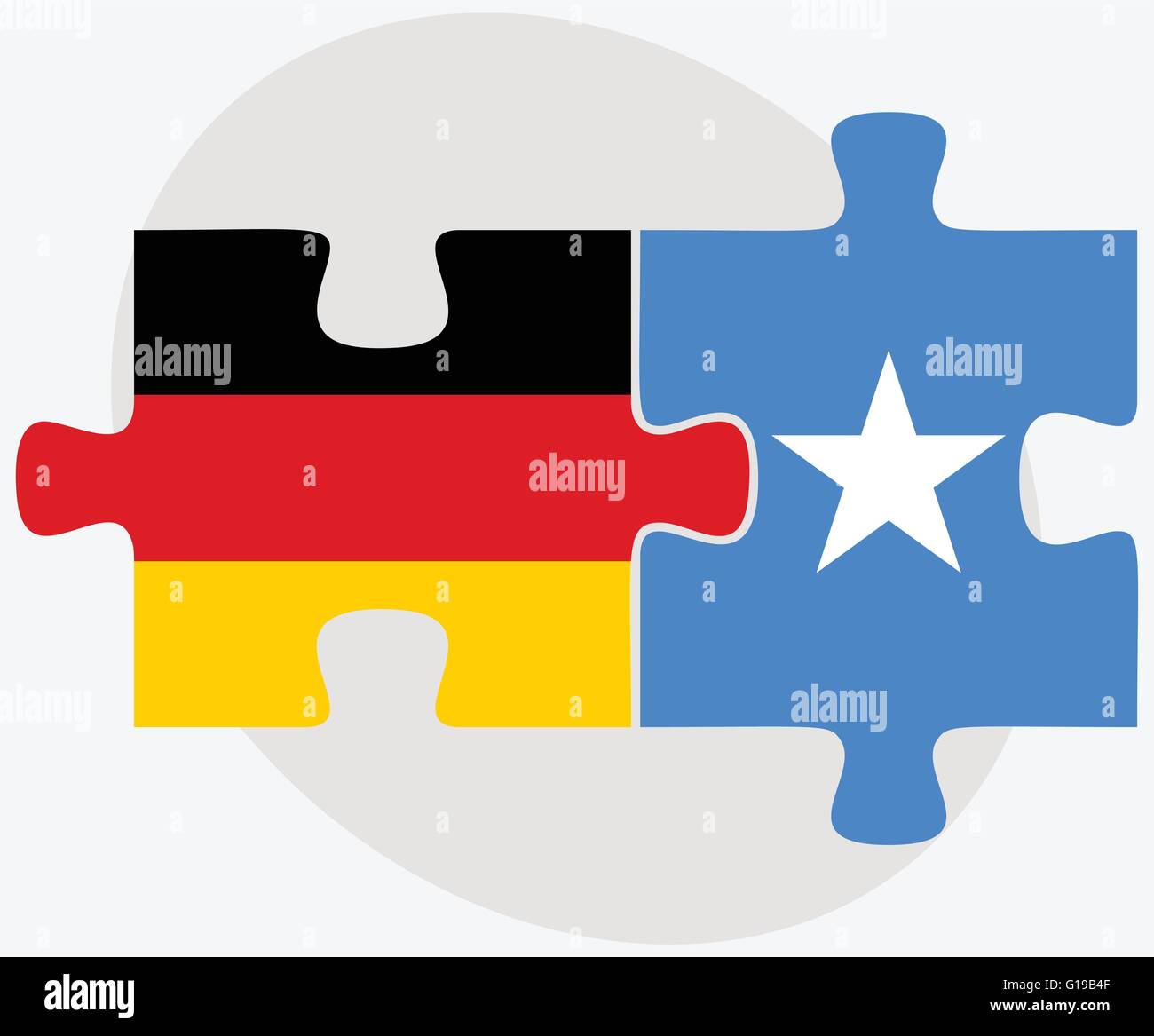 Germany and Somalia Flags in puzzle isolated on white background Stock ...