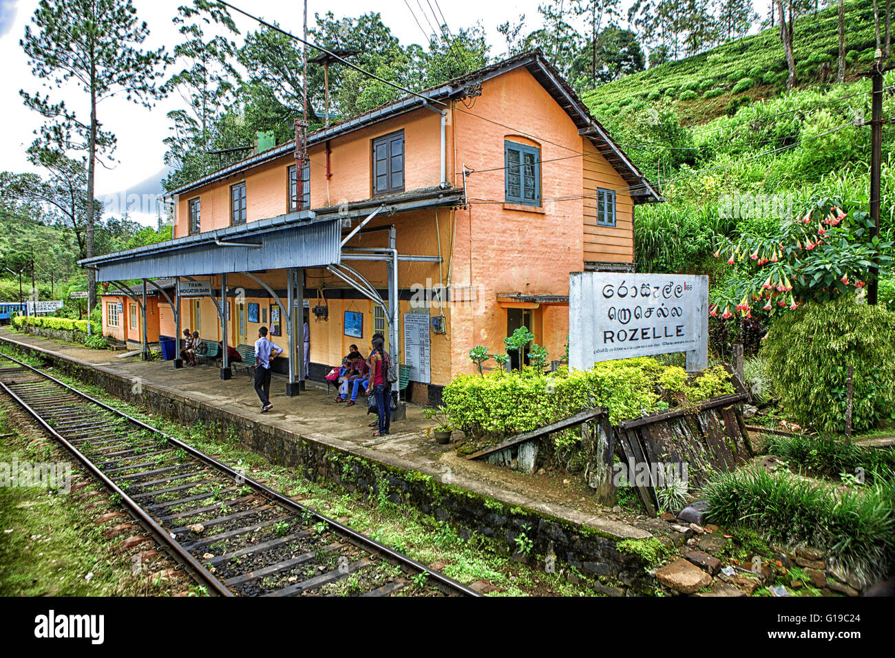 Situated between Watawala and Hatton at an elevation of 1130m, 168 Km from Colombo and 124Km from Badulla, the station is in an exposed and wind-swept situation facing a deep valley. Stock Photo