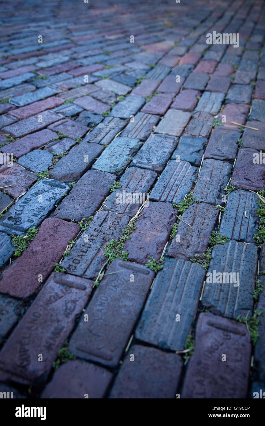 Old brick pathway Stock Photo