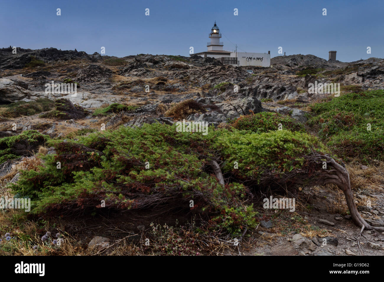 Creus Cape, lighthouse. Stock Photo