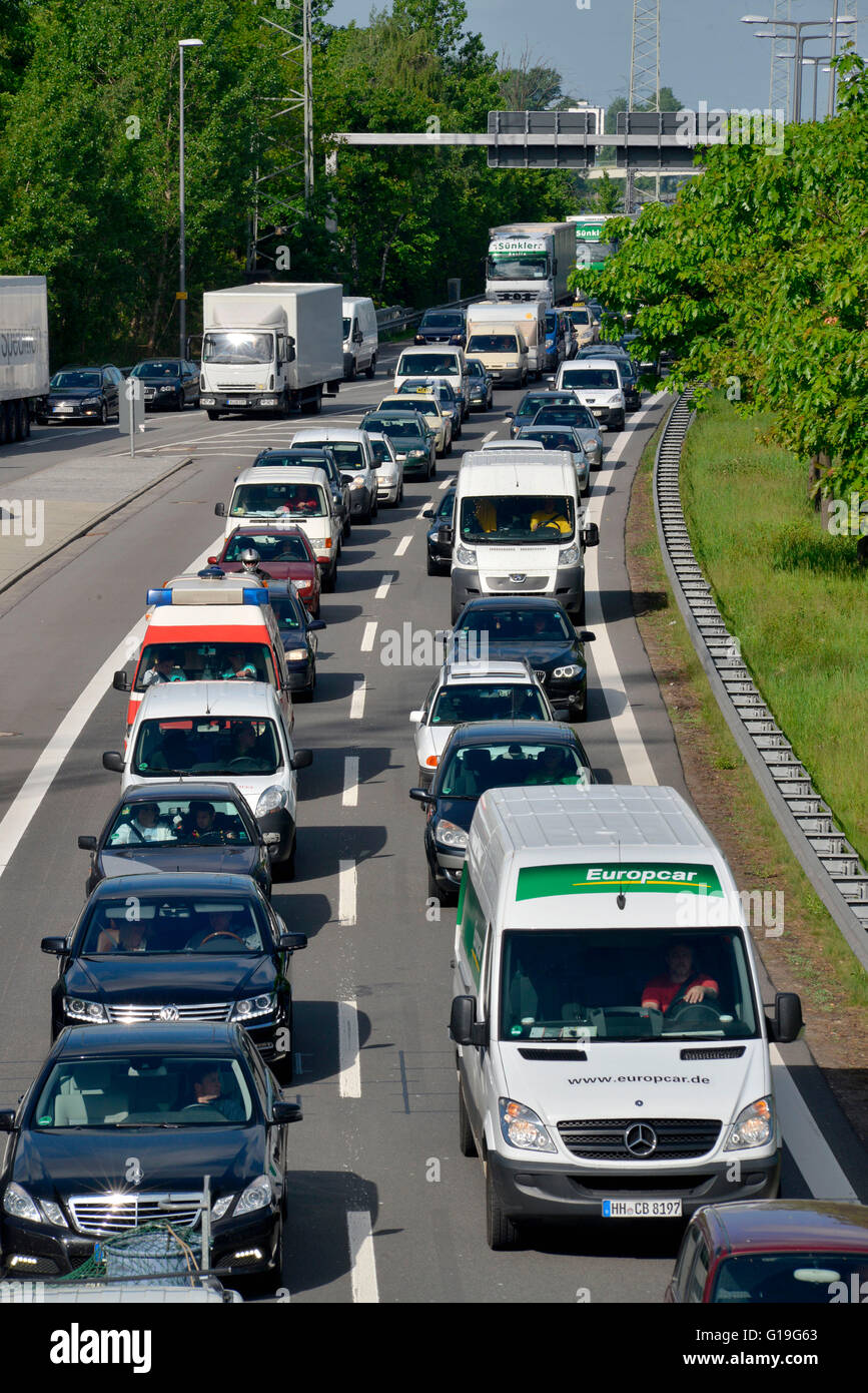 Stau, Autobahn, A 100, Seestrasse, Moabit, Berlin, Deutschland Stock