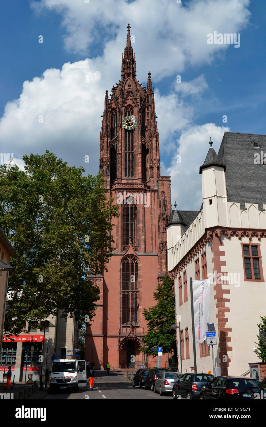 Imperial cathedral St Bartholomew, Kaiserdom, Domplatz, Frankfurt on the Main, Hesse, Germany Stock Photo