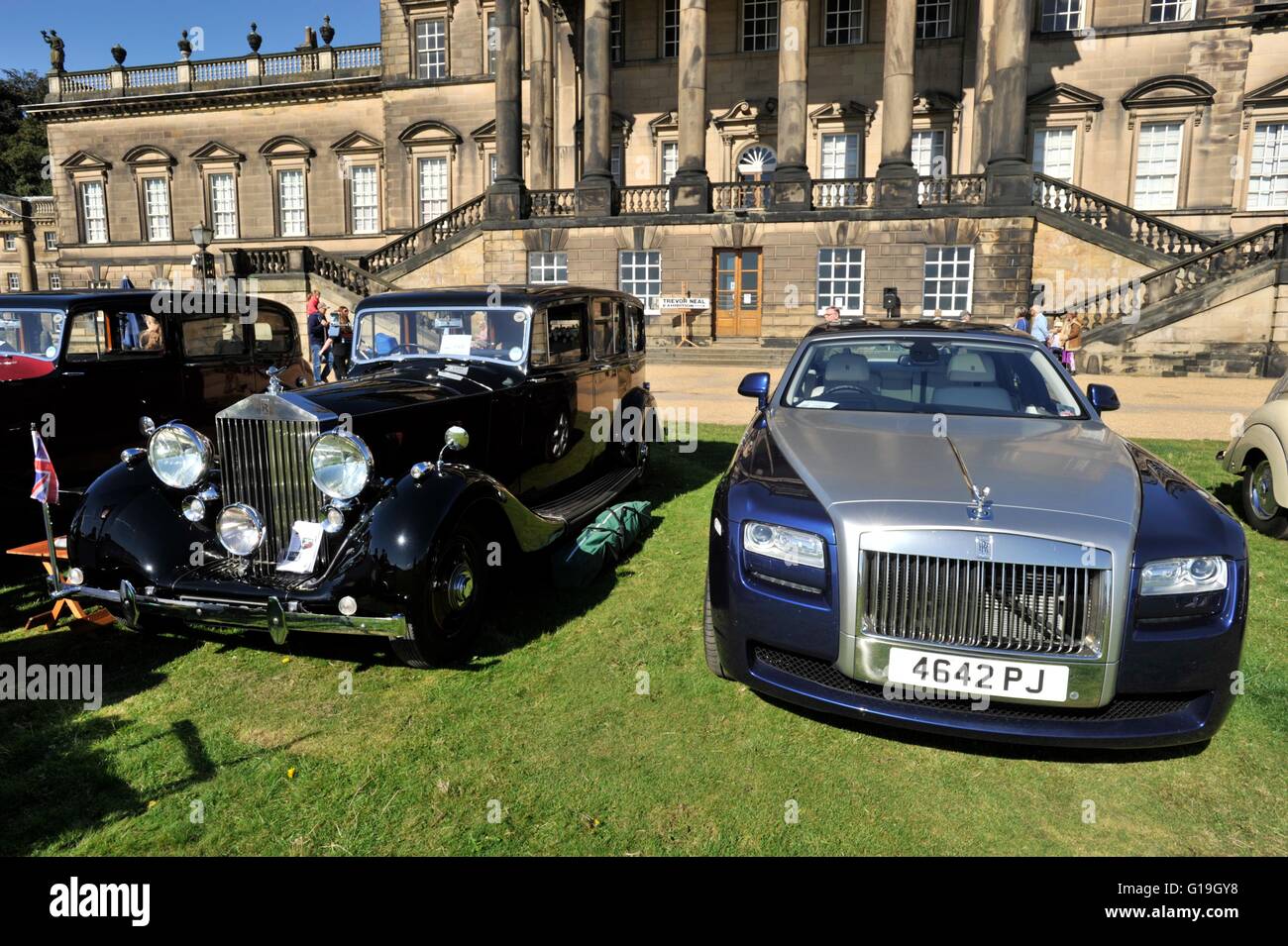 A collection of Rolls Royce motor cars at a car rally at Wentworth Woodhouse Stock Photo