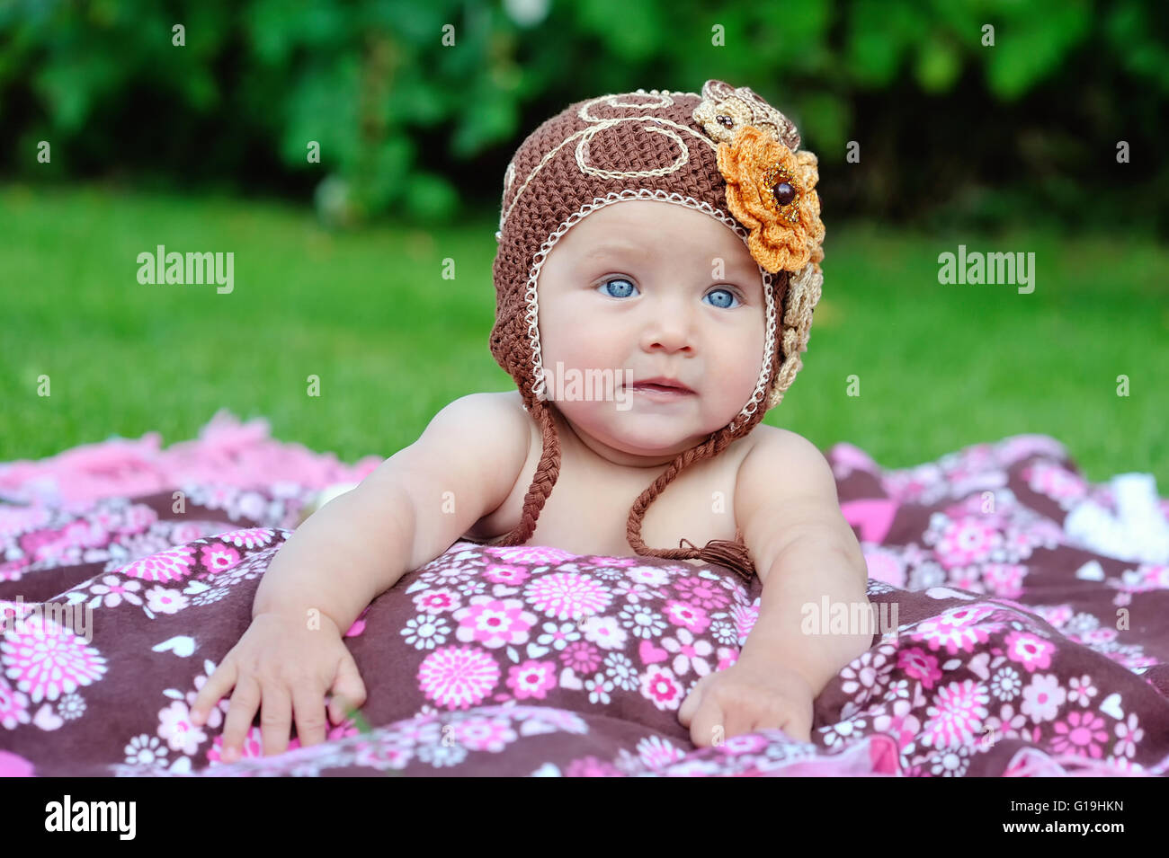 Baby girl outside in handmade hires stock photography and images Alamy