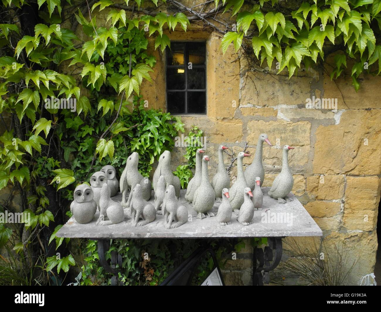 Ceramic gift items outside a shop in Broadway Oxfordshire Stock Photo