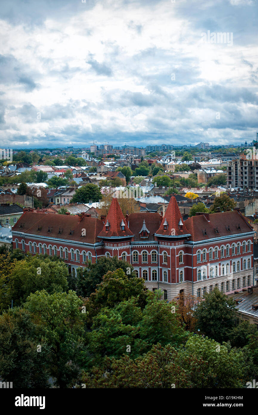 Lviv city from height Stock Photo