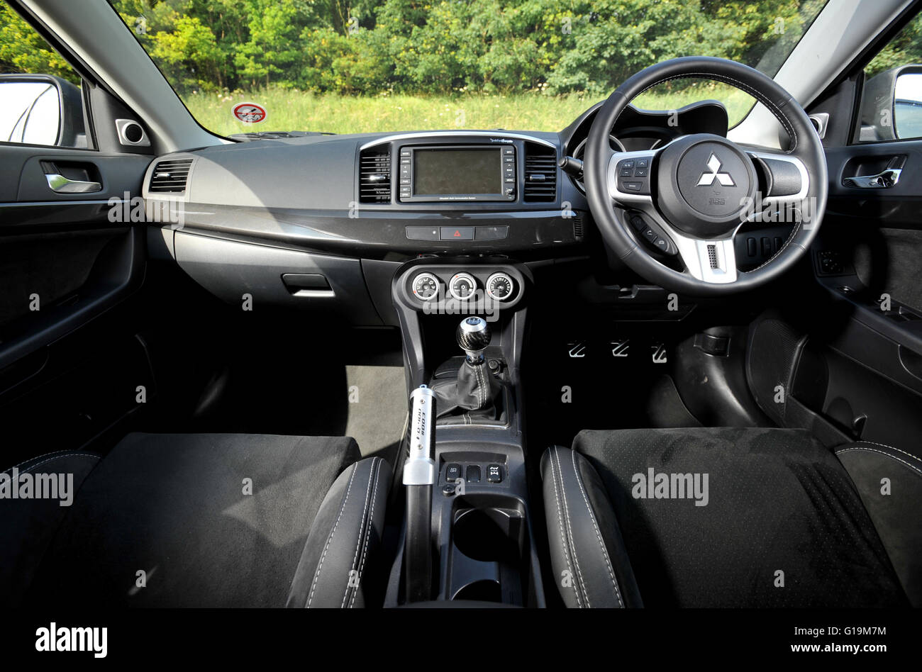 Mitsubishi Evo X Japanese 4 wheel drive super saloon interior Stock Photo -  Alamy