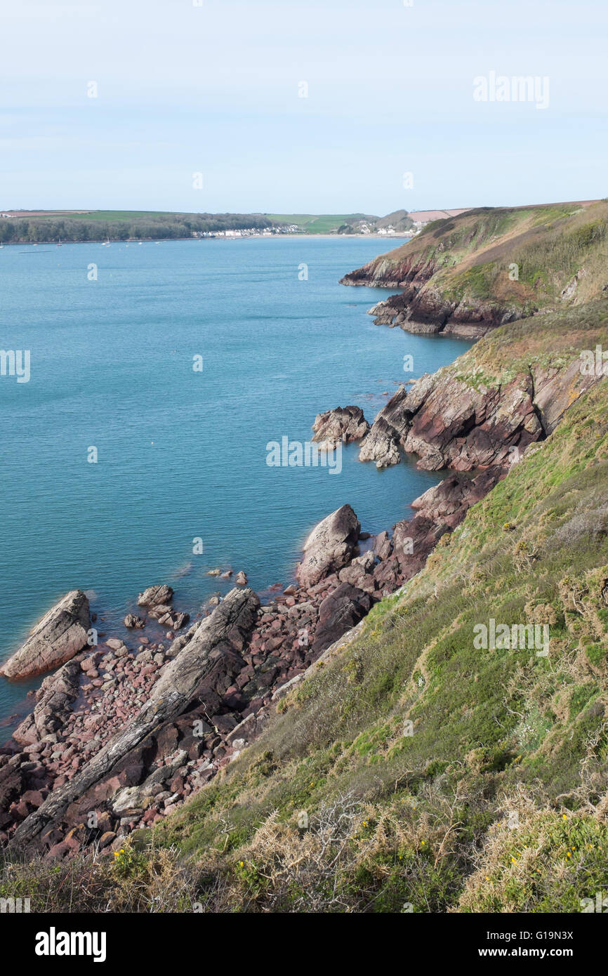 Pembrokeshire Coastal Path near Langoar Bay, Milford Haven Stock Photo