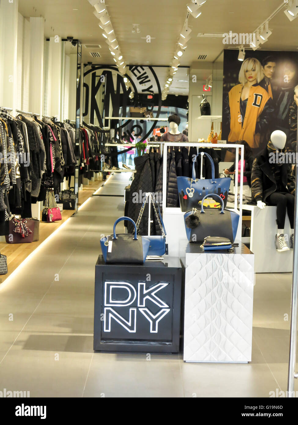 Interior of the DKNY store Stock Photo - Alamy
