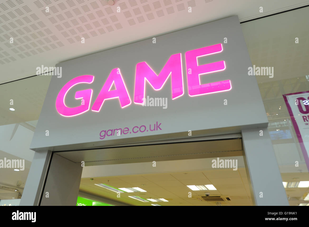 Game shop in st davids centre cardiff Stock Photo