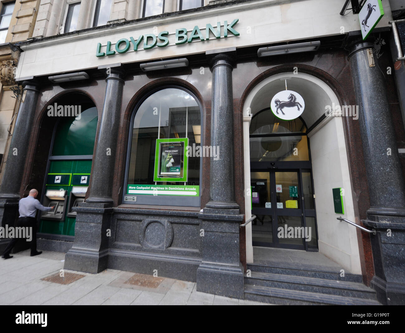 bank, banking, LLoyds,ATM,UK Stock Photo
