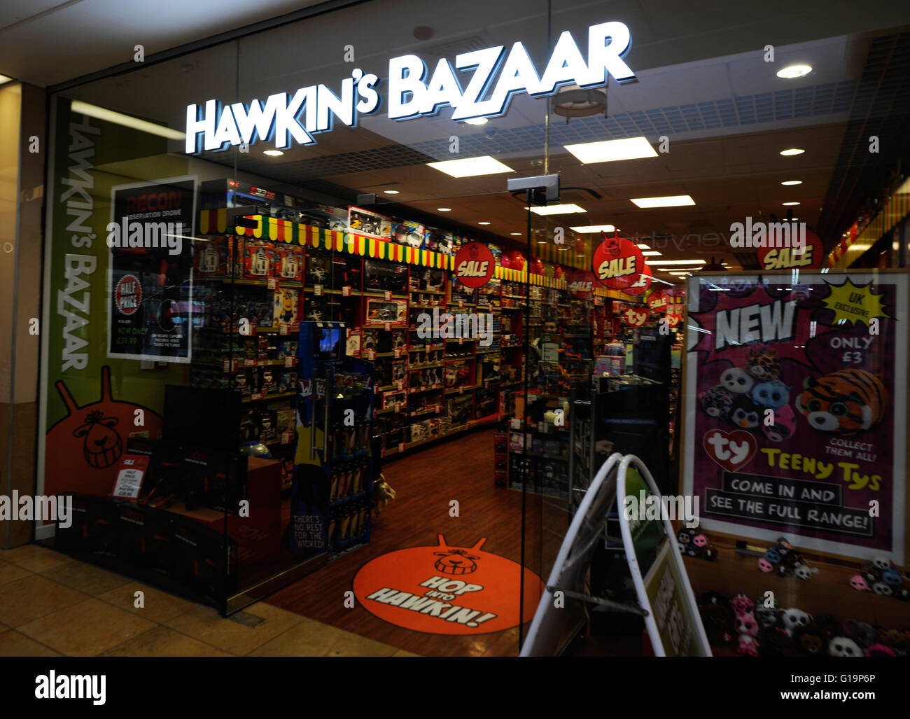 Hawkin's Bazaar,toy shop, out of ordinary, something different,UK Stock Photo Alamy