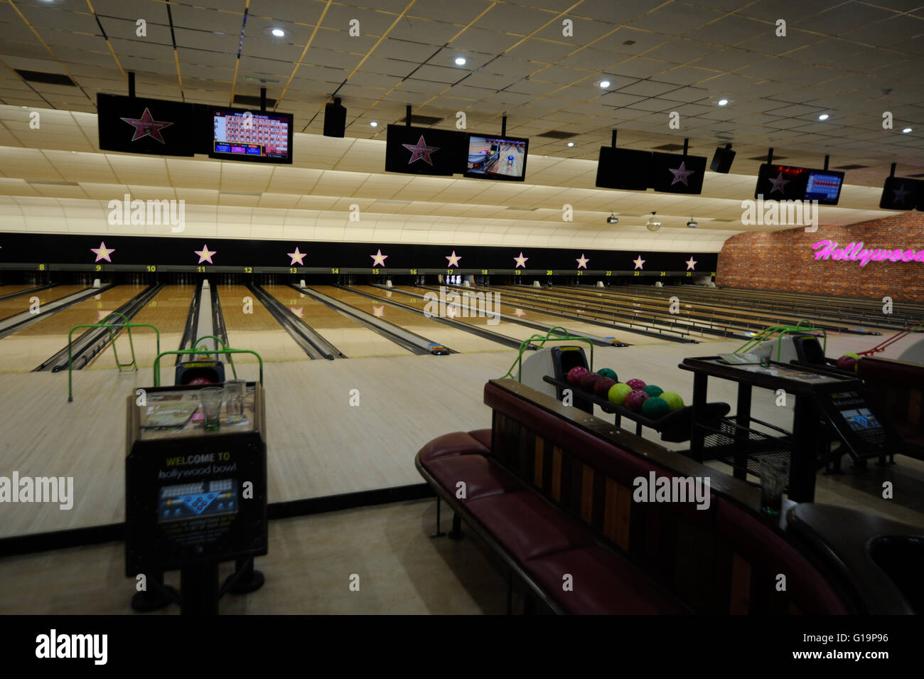 Bowling,The Red Dragon Centre,Hollywood Bowl,UK Stock Photo