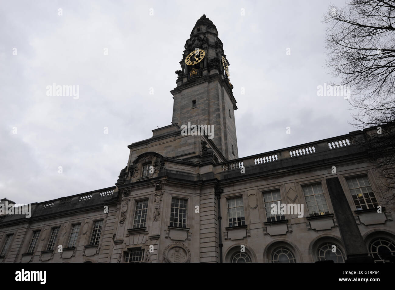 Cardiff's City Hall - United Kingdom Stock Photo