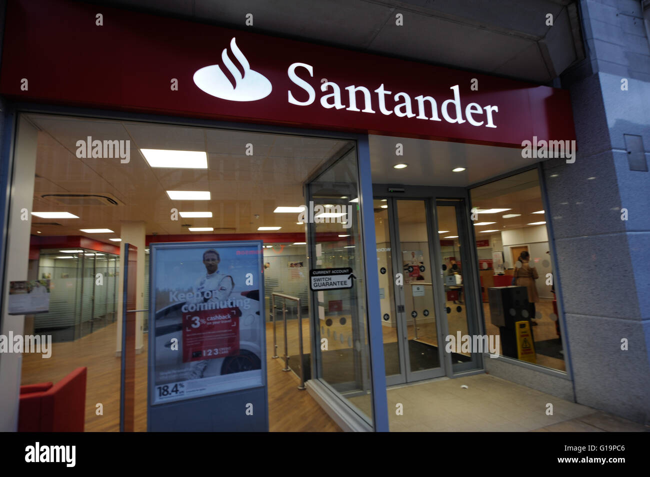Santander bank in Cardiff st Davids shopping centre - United Kingdom Stock Photo