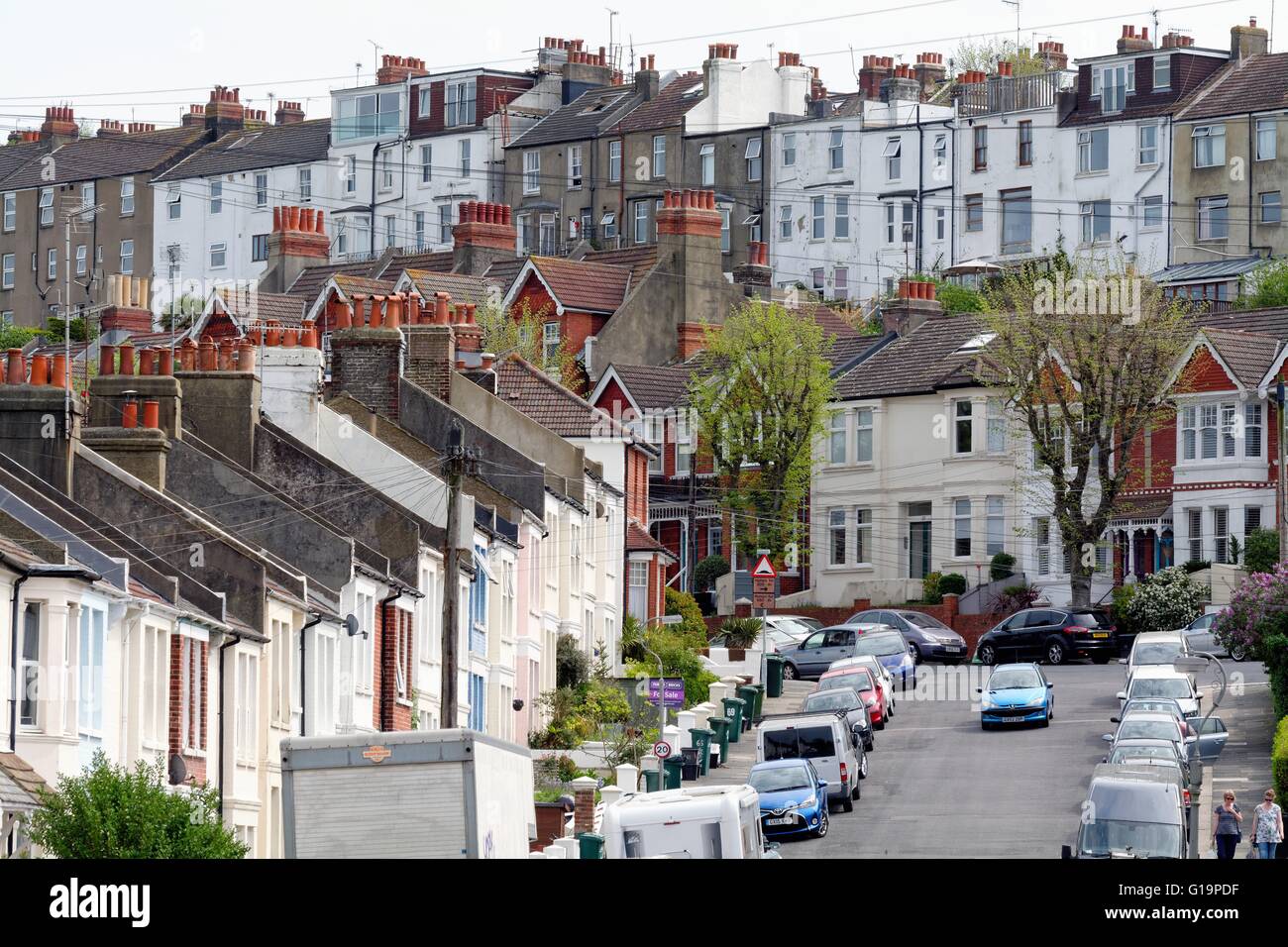 Houses on Gordon Road and Balfour Road Brighton Sussex Stock Photo Alamy