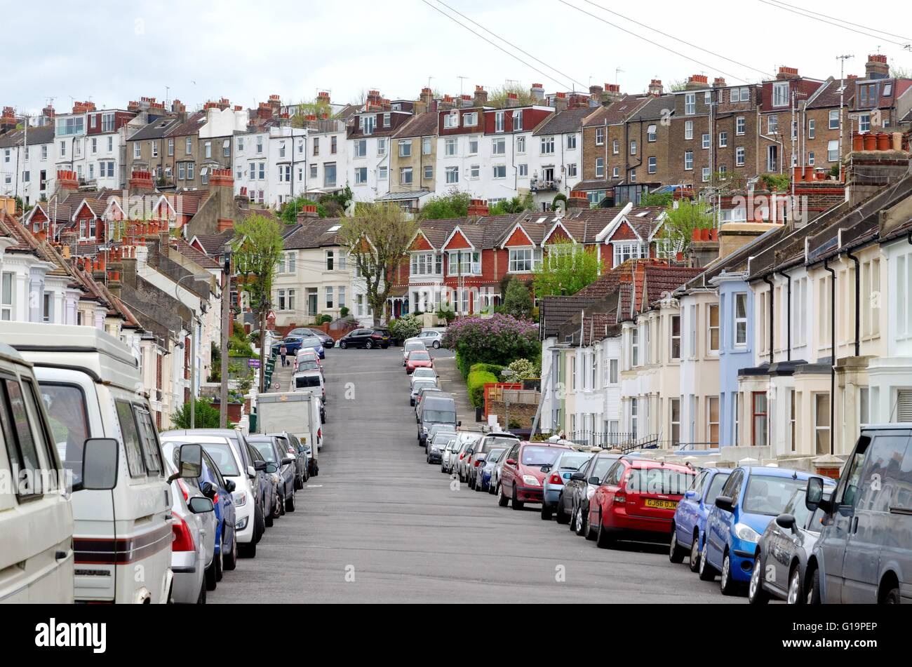 Houses on Gordon Road and Balfour Road Brighton Sussex Stock Photo Alamy