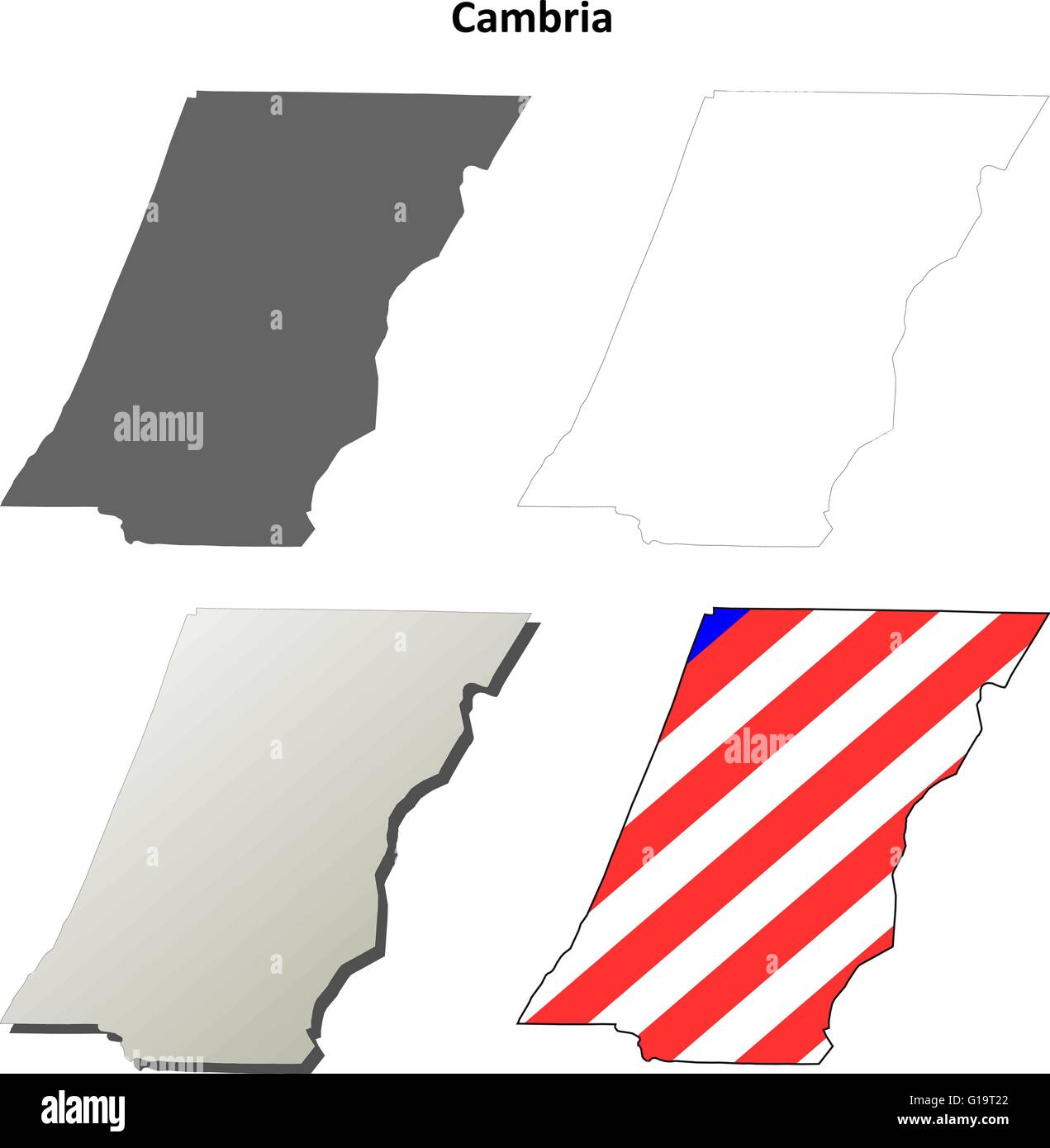Cambria County, Pennsylvania outline map set Stock Vector Image & Art