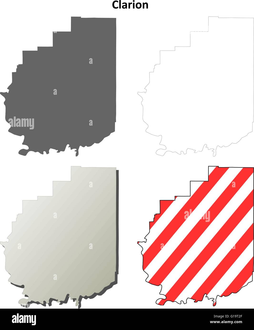 Clarion County, Pennsylvania outline map set Stock Vector Image & Art