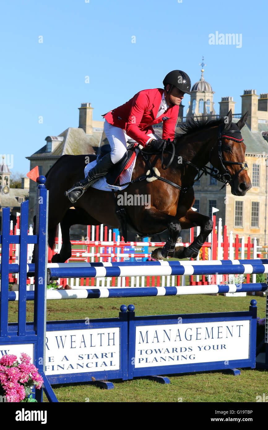 Paul Tapner (Australia) on Vanir Kamira show jumping at the Belton
