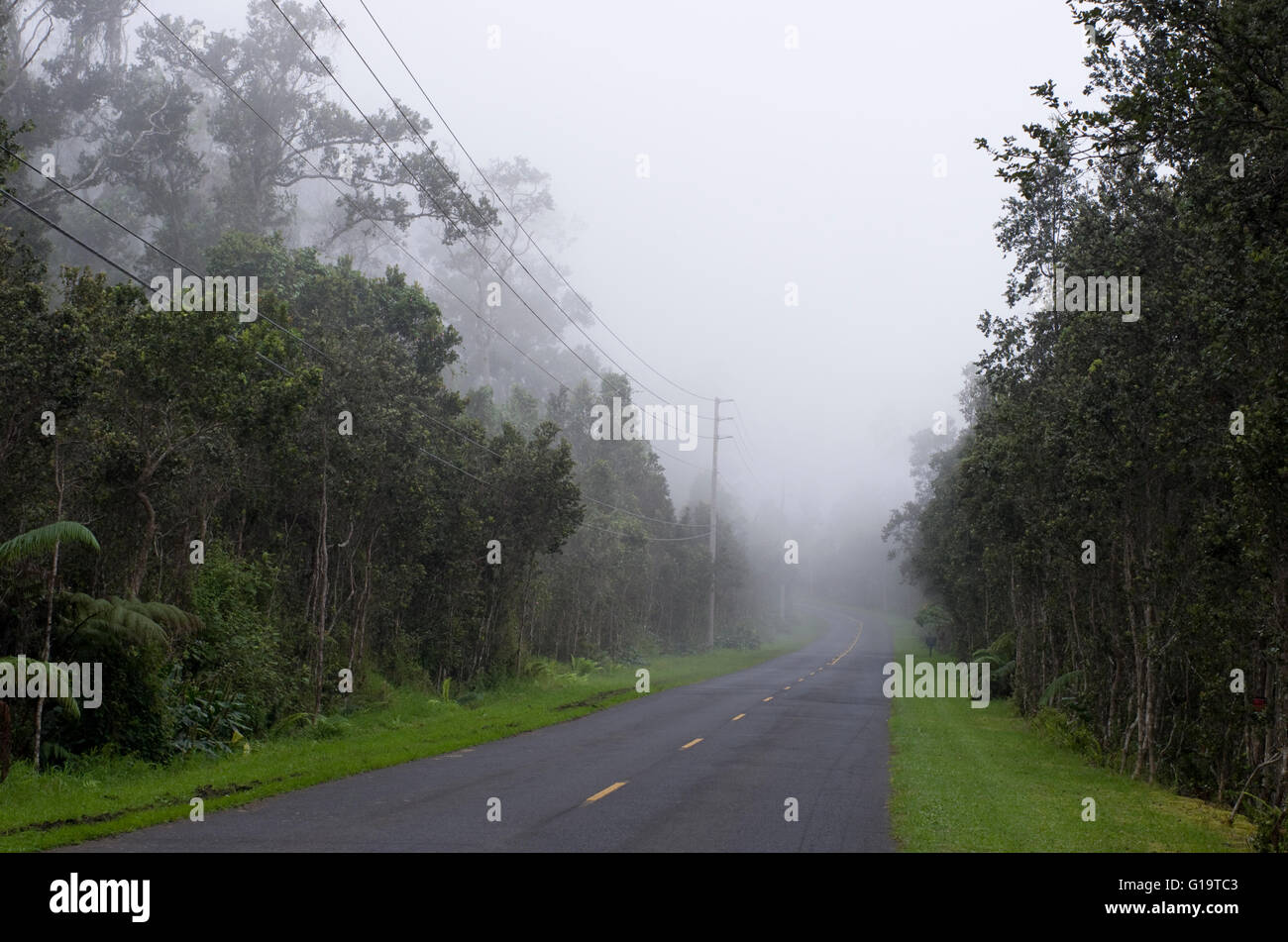 Misty road hi-res stock photography and images - Alamy