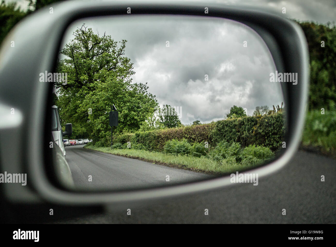 Lengthy traffic delays in rural Berkshire around Reading after the closure of the M4 motorway westbound between junction 13 & 11 Stock Photo