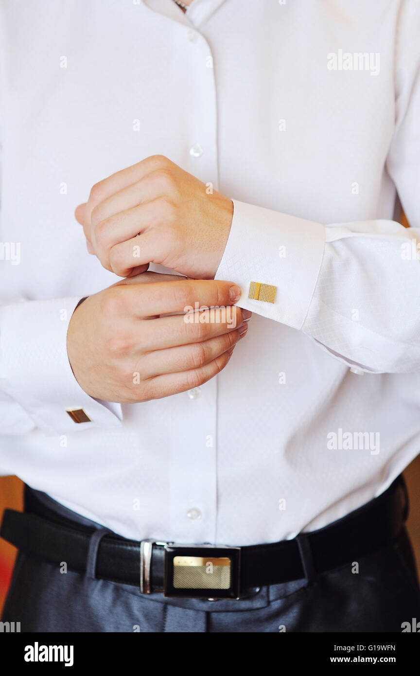 Man sleeve cufflinks hi-res stock 