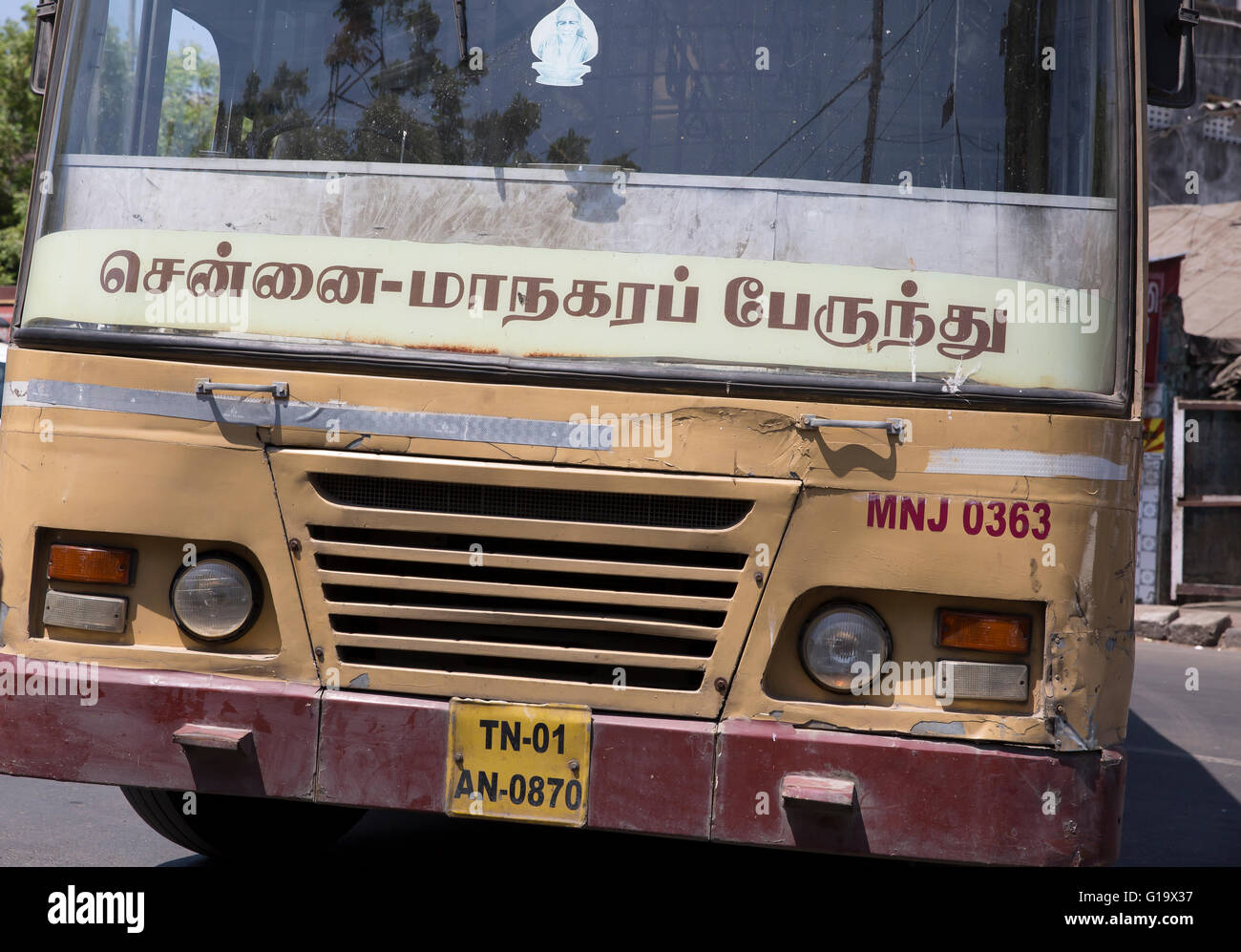 A local bus in Chennai India Stock Photo Alamy