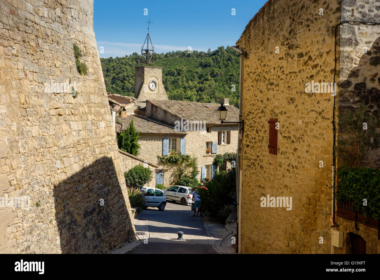 The village of Ansouis, Vaucluse, Provence-Alpes-Cote d'Azur , France (listed as one of the most beautiful villages in France) Stock Photo