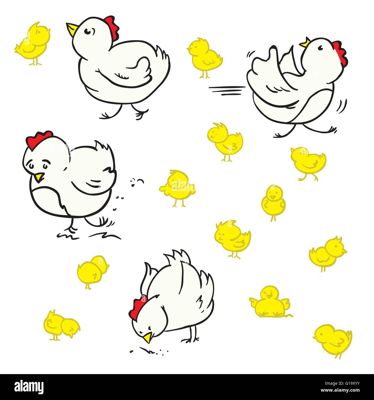 Cartoon Doodle Of Hens And Chickens Stock Vector Image Art Alamy Cartoon Doodle Of Hens And Chickens Stock Vector Image Art Alamy