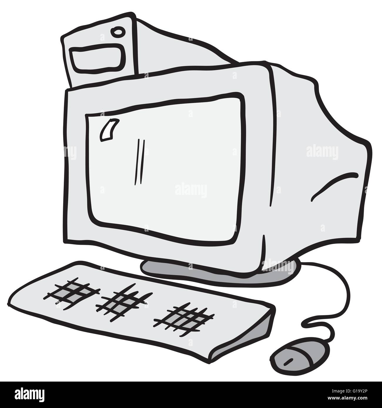 computer cartoon doodle Stock Vector