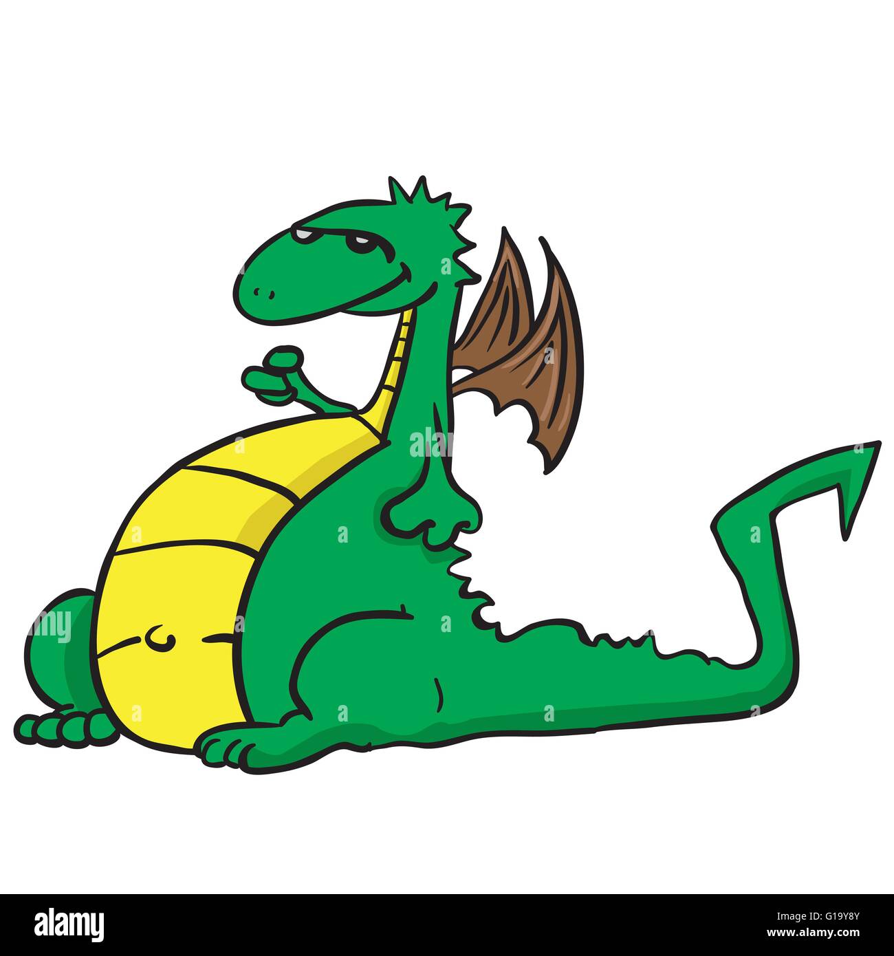 green dragon cartoon doodle Stock Vector