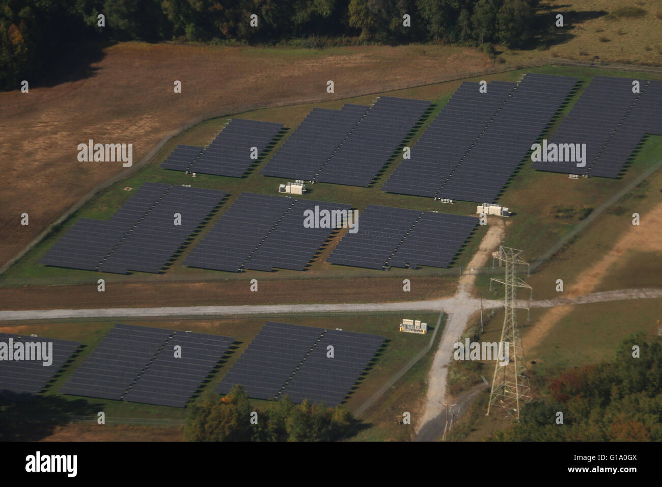 Solar panels areal Pennsylvania Stock Photo Alamy