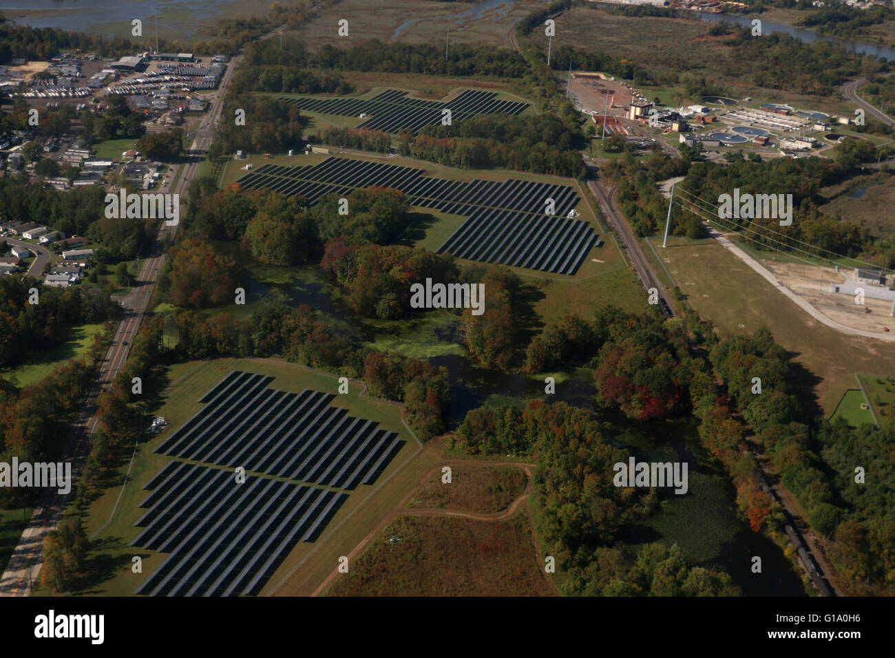 Solar panels areal Pennsylvania Stock Photo Alamy