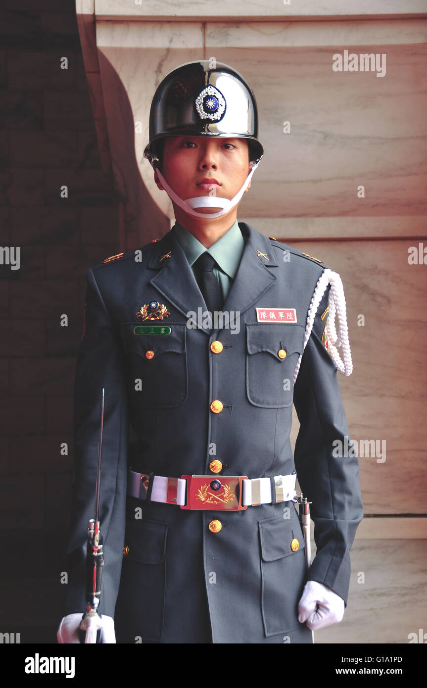 An ROC guard at the Chiang Kai Shek Memorial Hall in Taiwan Stock Photo