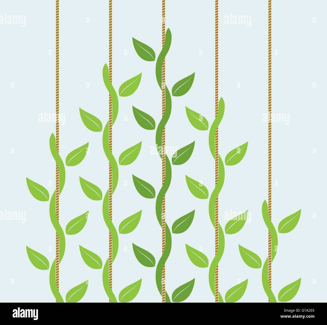 vector leadership or competition concept with climbing plants where leader is stronger than followers Stock Vector
