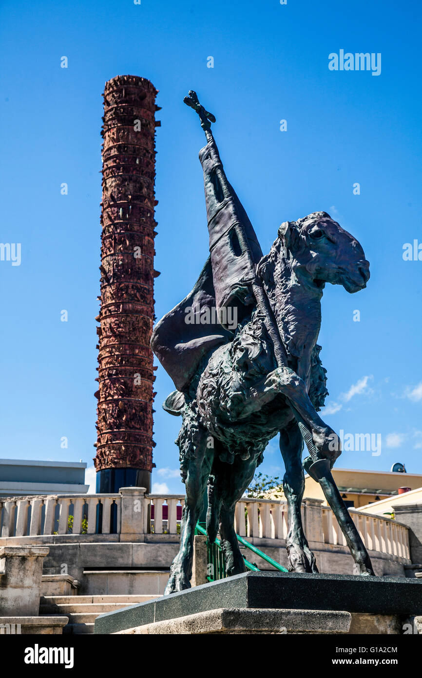 Lamb of God statue located in the Plaza del Quinto Centenario, Old San