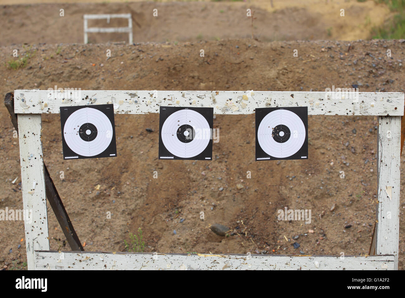 Targets on outdoor shooting range close up Stock Photo Alamy