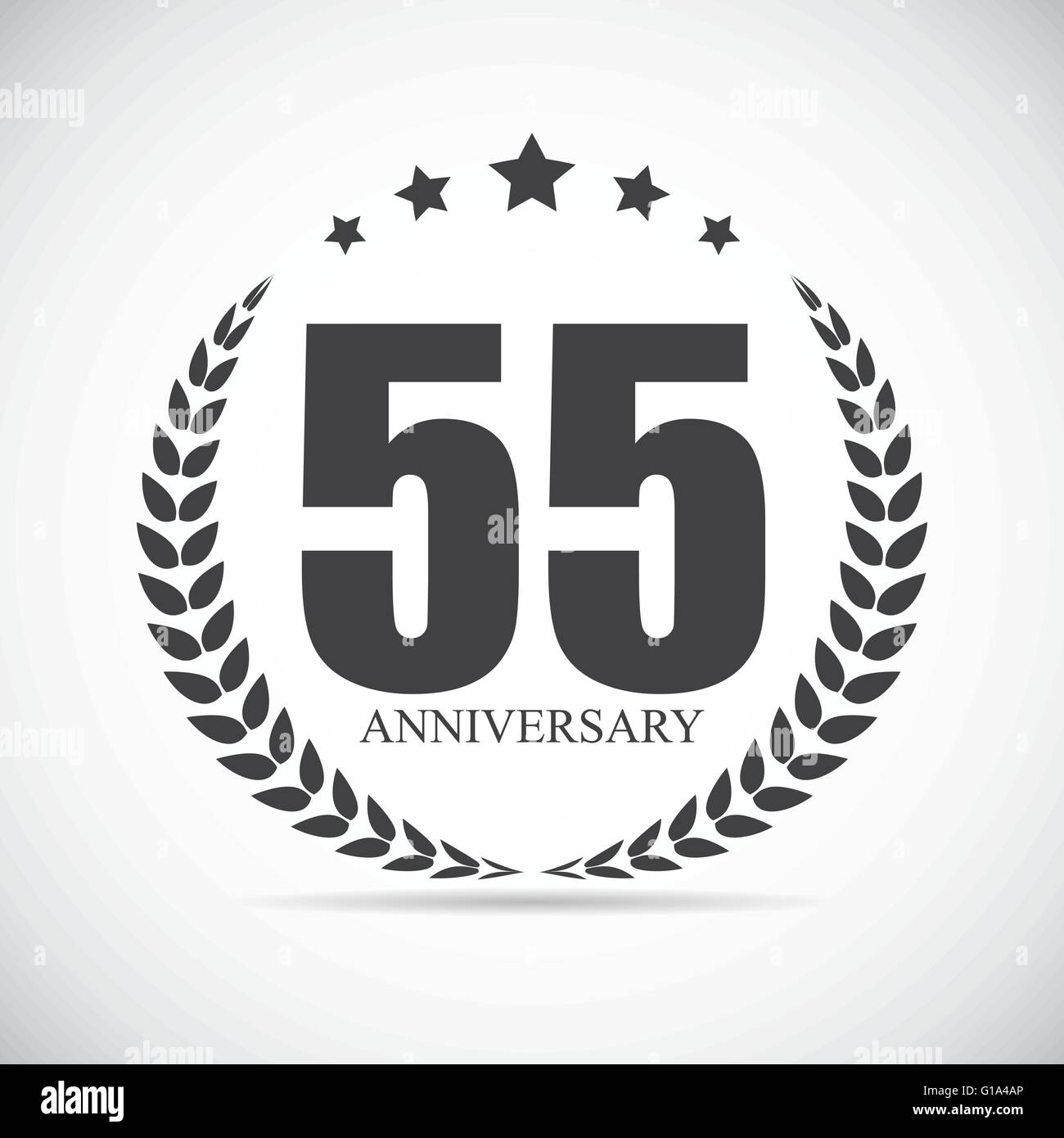 Template Logo 55 Years Anniversary Vector Illustration Stock Vector