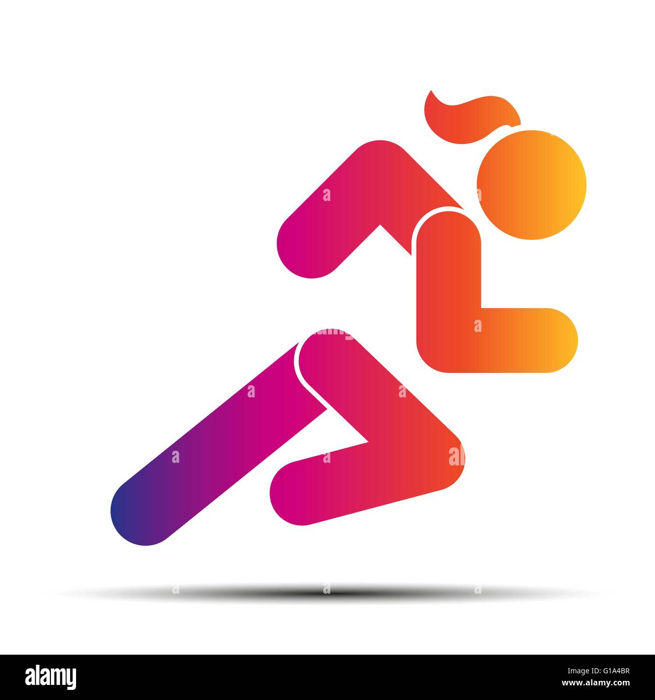 Running woman simple symbol of run isolated on a white background Stock  Vector Image & Art - Alamy
