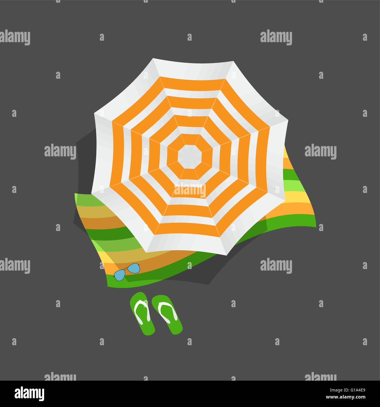 Beach Umbrella Icon Vector Illustration Stock Vector Image & Art - Alamy