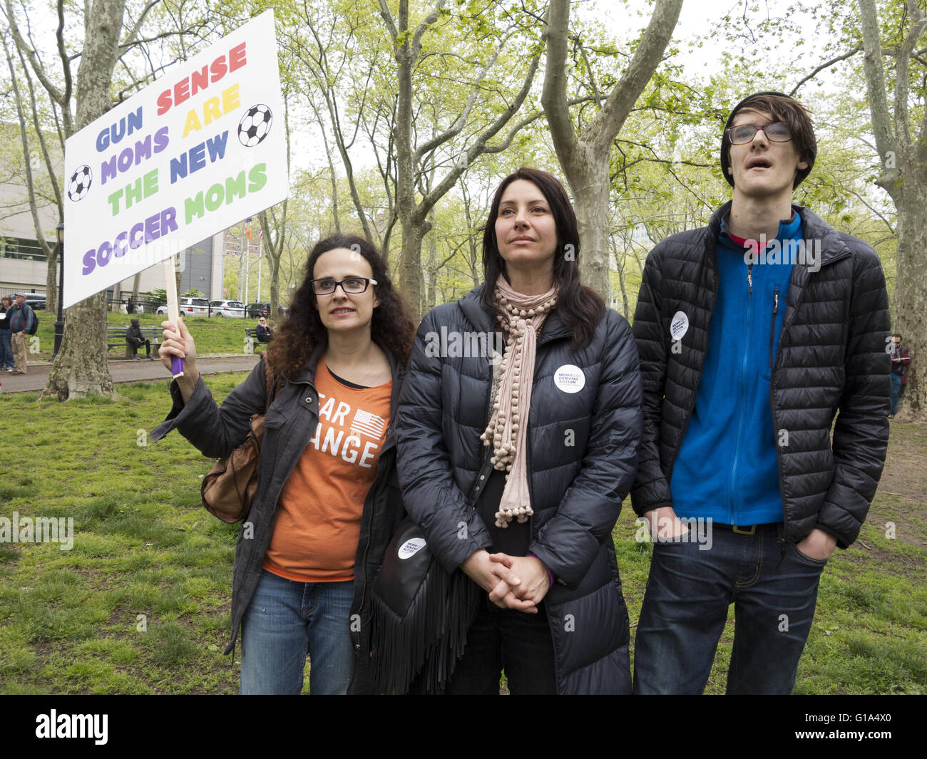 The 4th annual Moms Demand Action Against America’s Second Amendment Rights March in New York City on May 7, 2016. Stock Photo