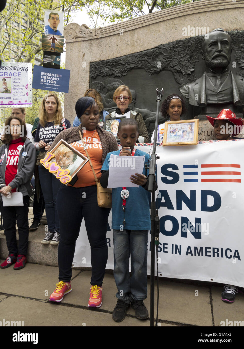 The 4th annual Moms Demand Action Against America’s Second Amendment Rights March in New York City on May 7, 2016. Stock Photo