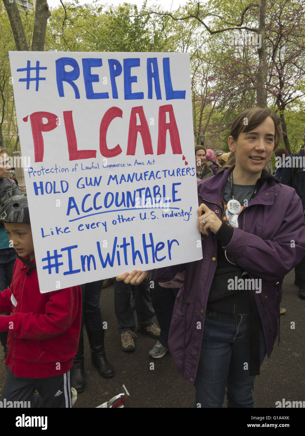 The 4th annual Moms Demand Action Against America’s Second Amendment Rights March in New York City on May 7, 2016. Stock Photo