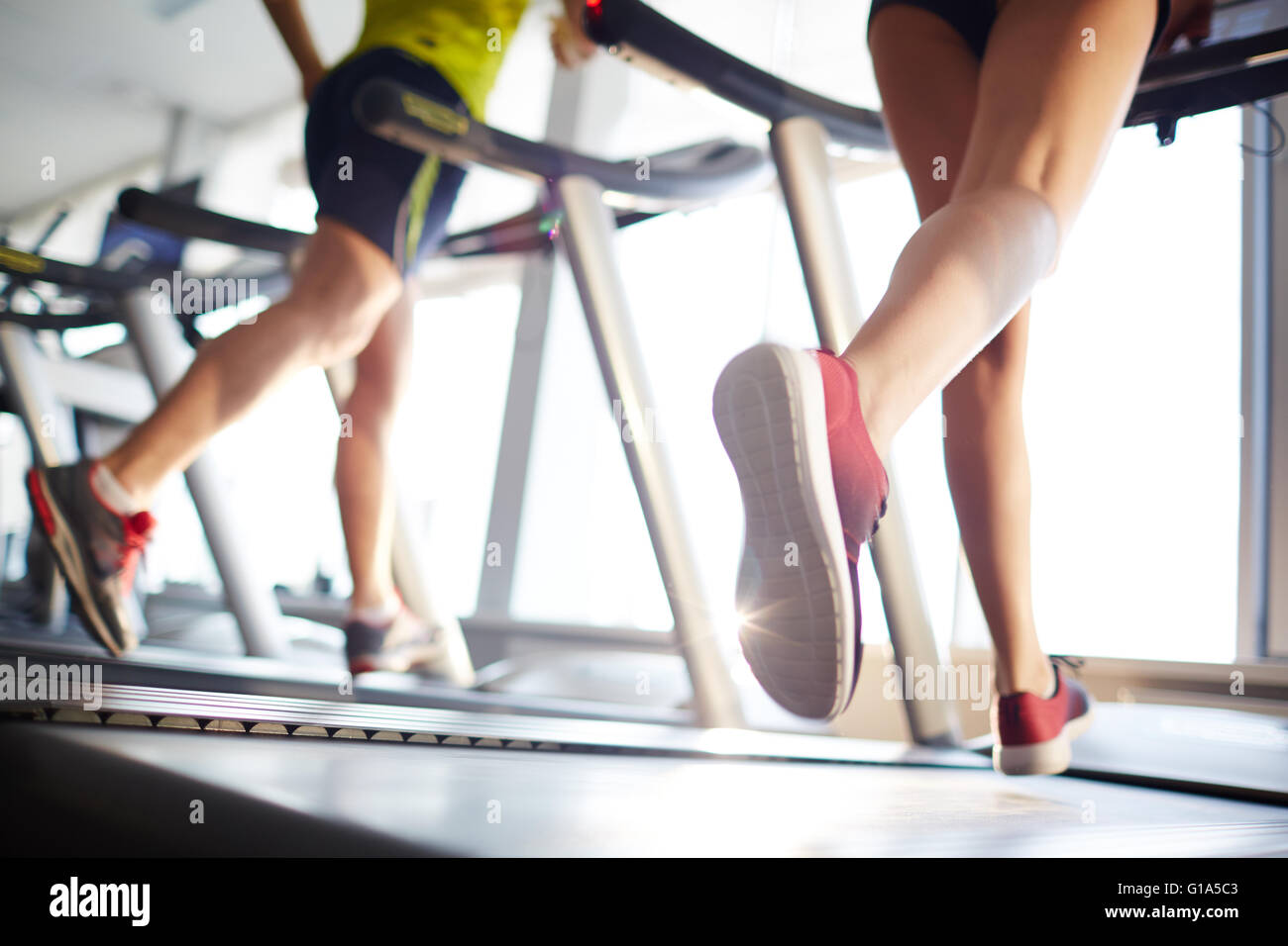 Running in gym Stock Photo Alamy