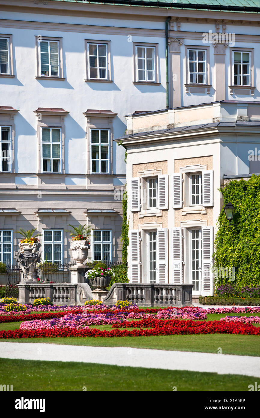 Famous Mirabell Garden view in Salzburg, Austria Stock Photo