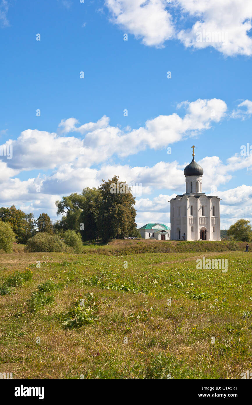 Church of the intercession on the Nerl river in Russia the village Bogolyubovo Stock Photo