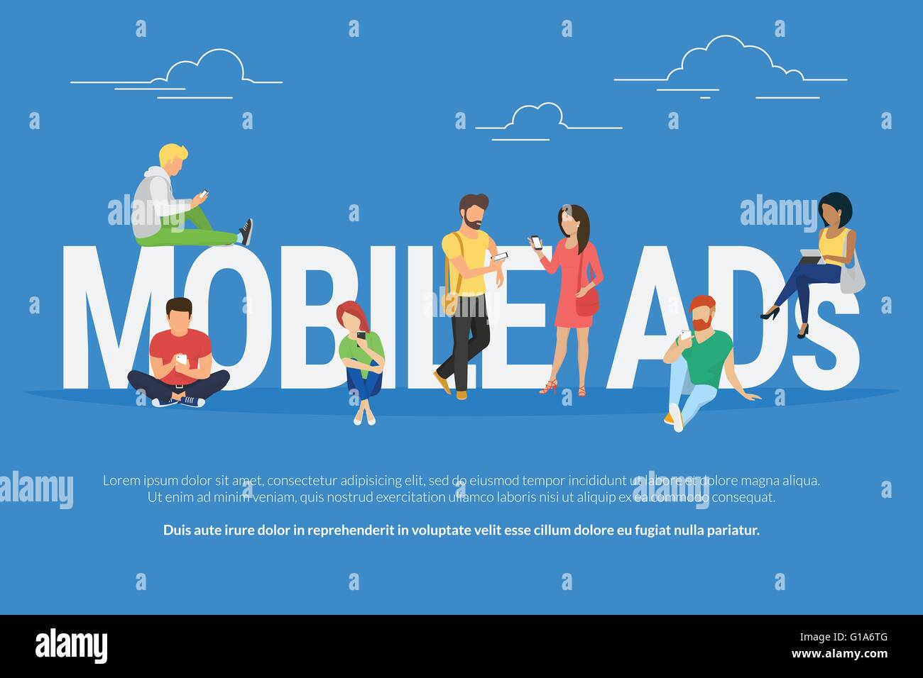 Mobile ads concept illustration Stock Vector Image & Art - Alamy